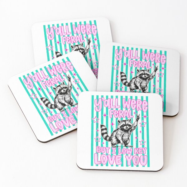 Item preview, Y'all were Feral But I Low Key Love You Raccoon Cute Teacher T-Shirt designed and sold by DArtfulStudio.