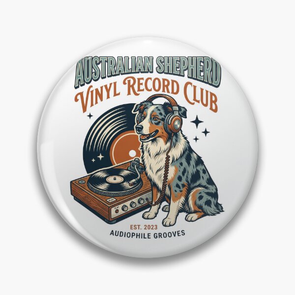 Item preview, Australian Shepherd Vinyl Record Club Audio Turntable Dog designed and sold by PictoVibe.