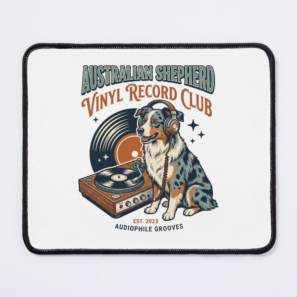 Item preview, Australian Shepherd Vinyl Record Club Audio Turntable Dog designed and sold by PictoVibe.