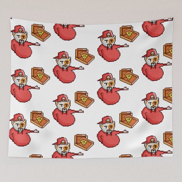 Item preview, Pizza Delivery Cat Floating Pixel Art designed and sold by RetroRlx.