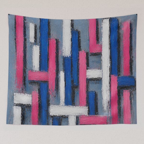 Item preview, Structure Magenta – Abstract Geometric Impasto Wall Art designed and sold by Ingorgia Studio.