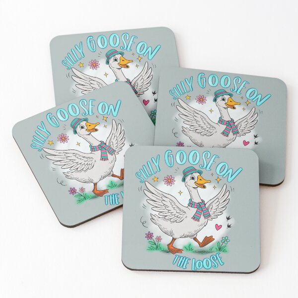 Item preview, Silly Goose On The Loose - Funny Goose Wearing Hat and Scarf designed and sold by Ink & Kind Studio.