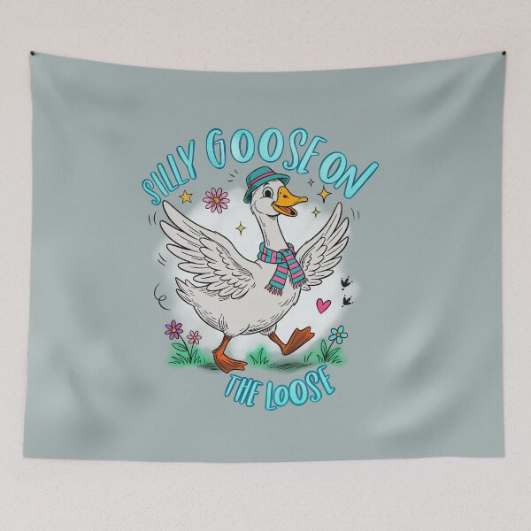 Item preview, Silly Goose On The Loose - Funny Goose Wearing Hat and Scarf designed and sold by therealkbyers.