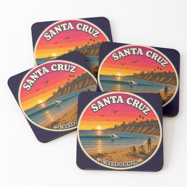 Item preview, Santa Cruz Surf Retro California Sunset Badge designed and sold by Swanny's Custom T-shirt and Gift Designs.