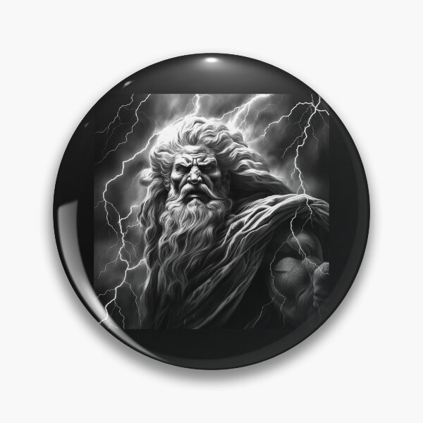 Item preview, Black and White Thunder God with Lightning designed and sold by inkoutninja.