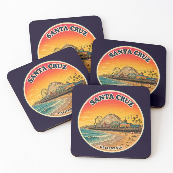 Item preview, Santa Cruz Beach Boardwalk Retro California Sunset Badge designed and sold by Swanny's Custom T-shirt and Gift Designs.