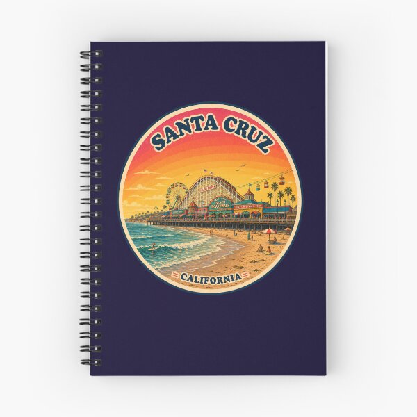 Item preview, Santa Cruz Beach Boardwalk Retro California Sunset Badge designed and sold by Swanny's Custom T-shirt and Gift Designs.