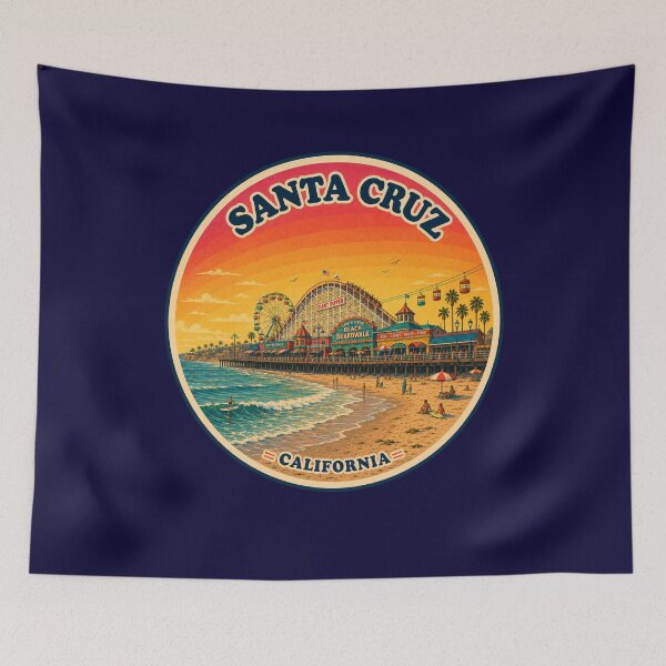 Item preview, Santa Cruz Beach Boardwalk Retro California Sunset Badge designed and sold by Swanny's Custom T-shirt and Gift Designs.