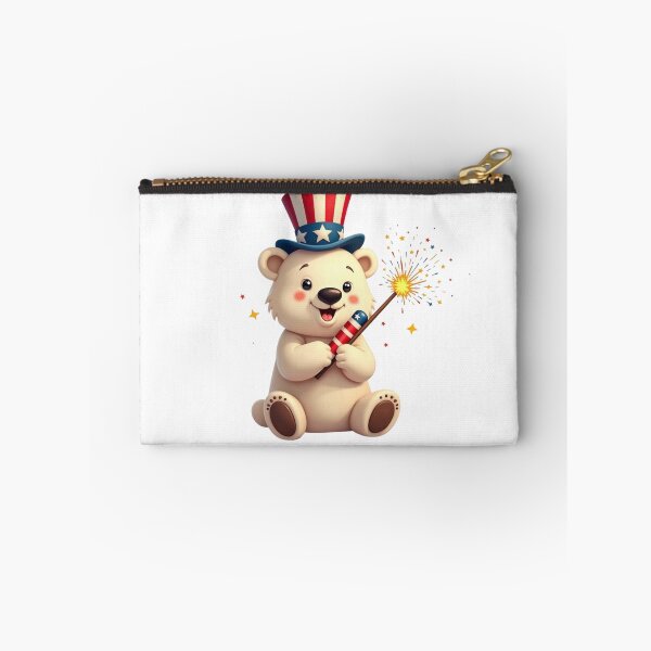 Item preview, Cute Patriotic Teddy Bear with Uncle Sam Hat and Sparkler USA designed and sold by VeloraCrafts.