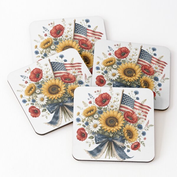 Item preview, Patriotic Sunflower Boho Floral America 250 July 4th designed and sold by VectorJoy.