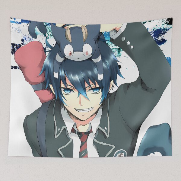Item preview, Rin Okumura Blue Exorcist Kuro Companion Grin designed and sold by MicaheHaffner.
