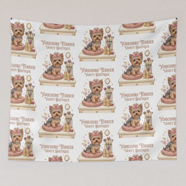 Item preview, Yorkshire Terrier Vanity Boutique Makeup Cosmetic Dog designed and sold by PictoVibe.