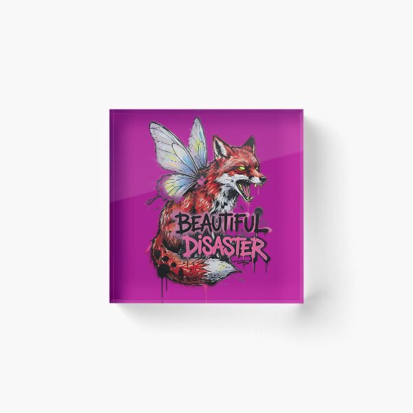 Item preview, Beautiful Disaster Fox | Feral Pink Chaos designed and sold by IronDissident.