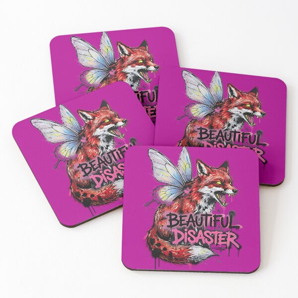 Item preview, Beautiful Disaster Fox | Feral Pink Chaos designed and sold by IronDissident.