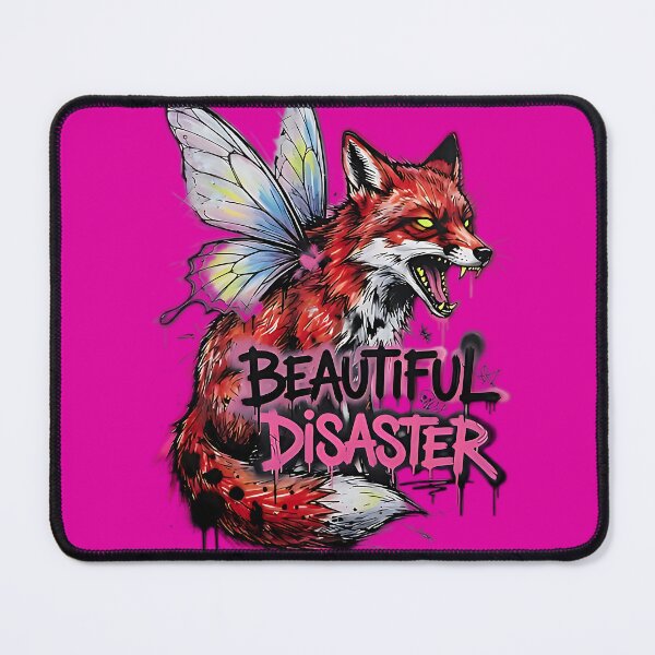 Item preview, Beautiful Disaster Fox | Feral Pink Chaos designed and sold by IronDissident.