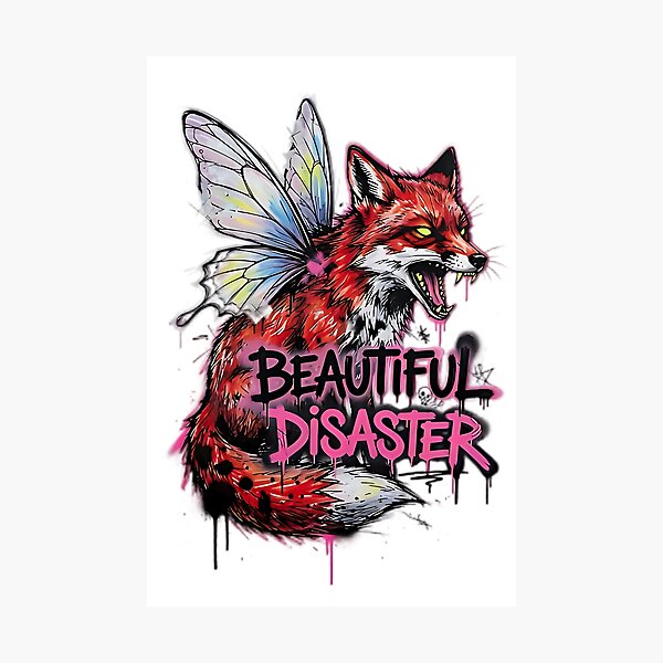 Item preview, Beautiful Disaster Fox | Feral Pink Chaos designed and sold by IronDissident.