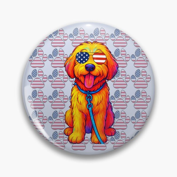 Item preview, Patriotic paw print wallpaper with Dooley Doodle designed and sold by Doodles Down South.
