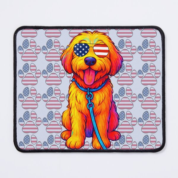 Item preview, Patriotic paw print wallpaper with Dooley Doodle designed and sold by Doodles Down South.