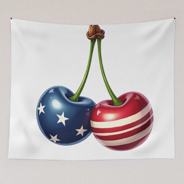 Item preview, Cute Patriotic American Flag Cherries Vintage 4th of July designed and sold by VeloraCrafts.
