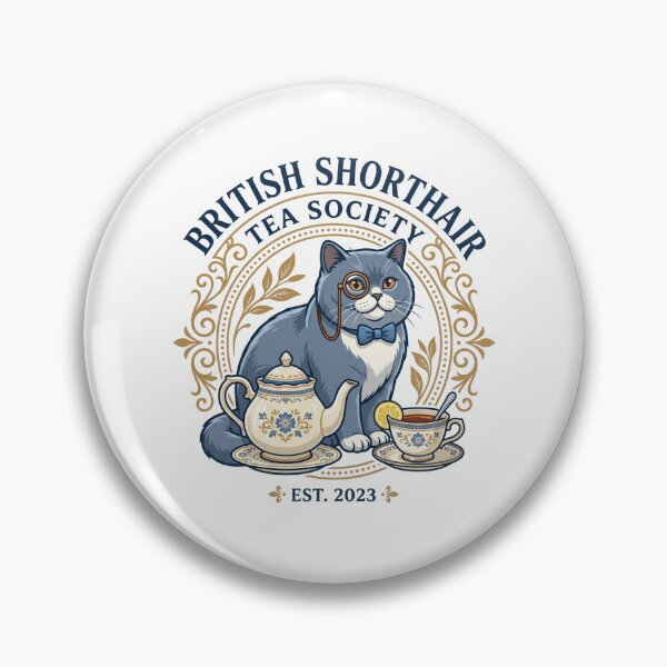Item preview, British Shorthair Tea Society English Teapot Cat designed and sold by PictoVibe.