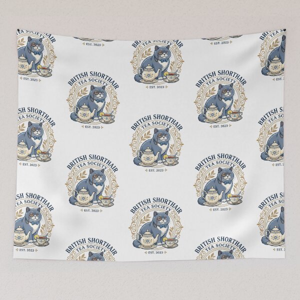 Item preview, British Shorthair Tea Society English Teapot Cat designed and sold by PictoVibe.