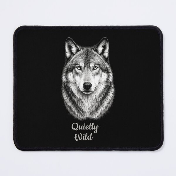 Item preview, Wolf Art | Quietly Wild | Wildlife Nature Black and White Illustration designed and sold by Made by Tamar.