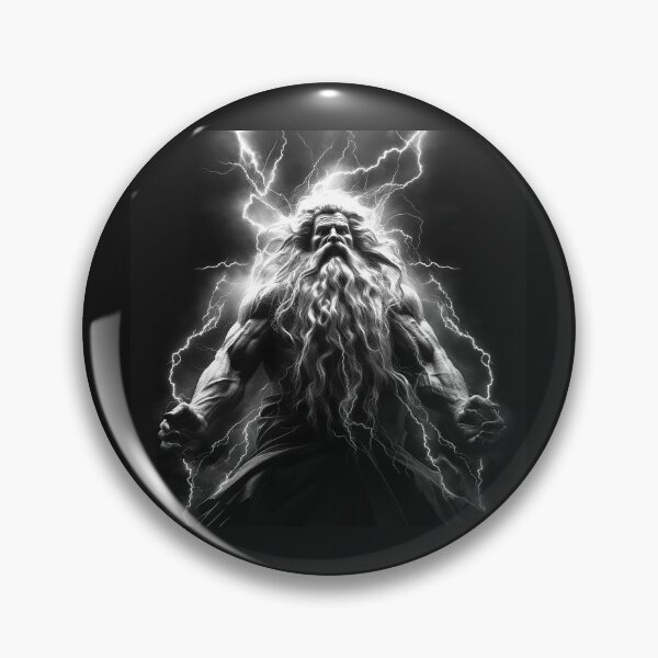 Item preview, Black and White Thunder God Surrounded by Lightning designed and sold by inkoutninja.