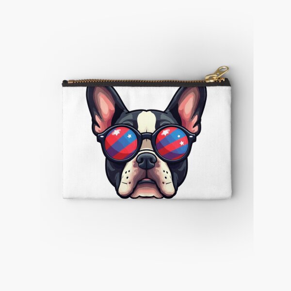 Item preview, Cool Patriotic Boston Terrier Dog with USA Flag Sunglasses designed and sold by VeloraCrafts.