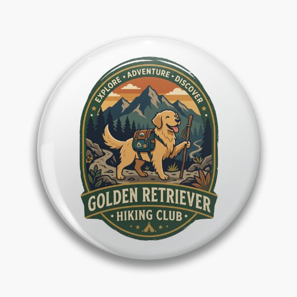 Item preview, Golden Retriever Hiking Club Mountain Explorer Dog designed and sold by PictoVibe.