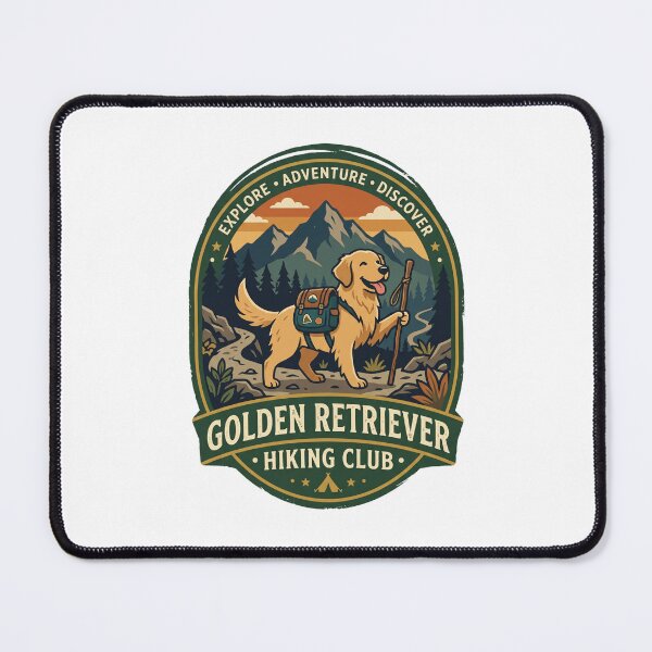 Item preview, Golden Retriever Hiking Club Mountain Explorer Dog designed and sold by PictoVibe.