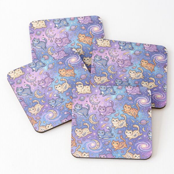 Item preview, Cute Cosmic Cat Galaxy Pattern designed and sold by Iampoji.