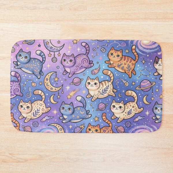 Item preview, Cute Cosmic Cat Galaxy Pattern designed and sold by Iampoji.