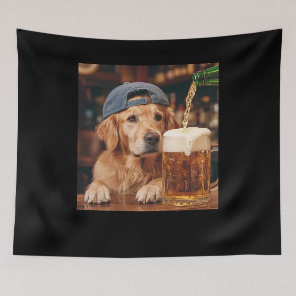 Item preview, Labrador Drinking Beer Funny Dog Meme designed and sold by Hedoraxe.