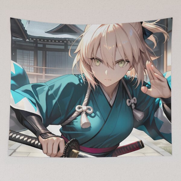 Item preview, Okita Souji Fate Grand Order Azure Warrior Courtyard Stance designed and sold by MicaheHaffner.