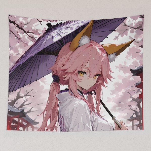 Item preview, Tamamo no Mae Fate Grand Order Sakura Shrine Parasol designed and sold by MicaheHaffner.