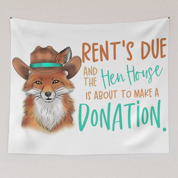 Item preview, Rent’s Due Cowboy Fox | Funny Hen House Sticker, Shirt & Print - Light Colorful Version designed and sold by therealkbyers.