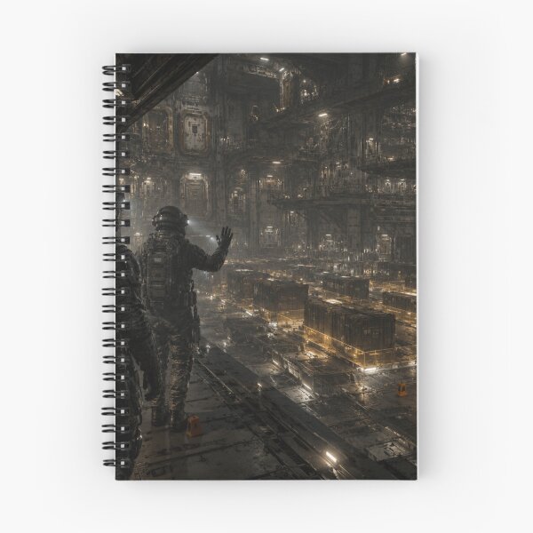 Item preview, Derelict Spaceship Cargo Bay Print | Dark Sci-Fi Industrial Starship Interior Wall Art designed and sold by Element Horizon Studio.