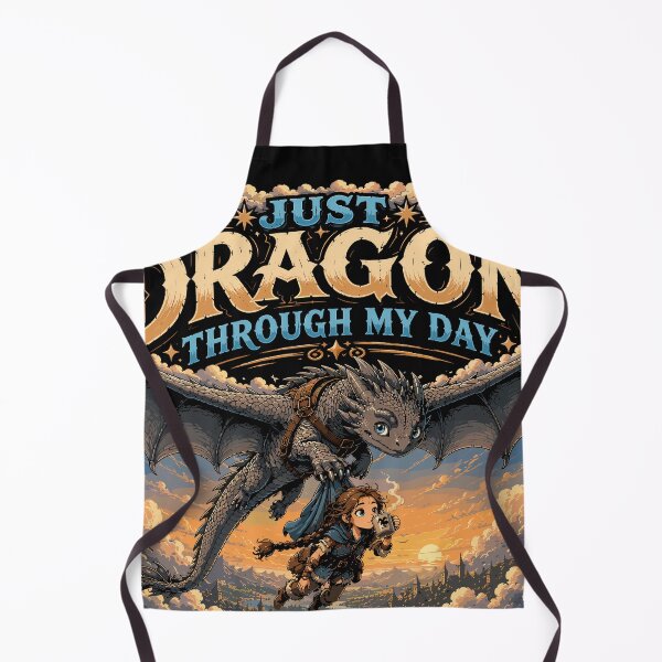 Item preview, Just Dragon Through My Day | Funny Fantasy Dragon Coffee Adventure designed and sold by High Hog Art & Design .