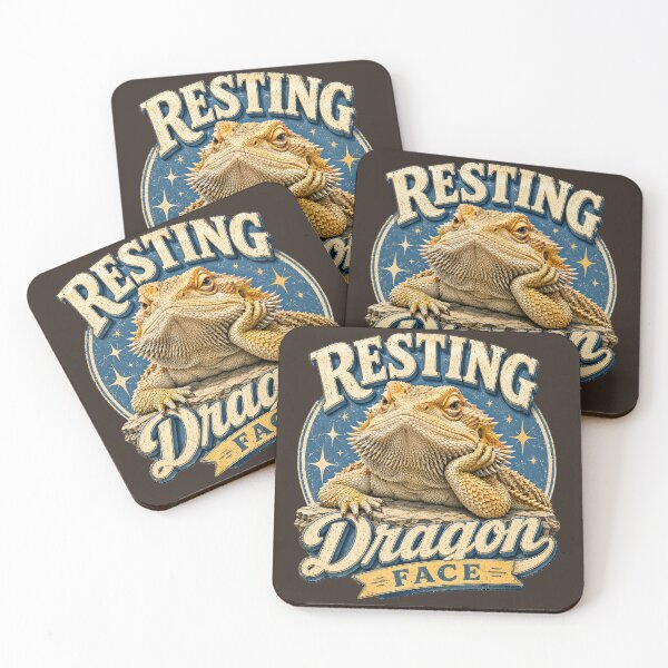 Item preview, Resting Dragon Face Retro Bearded Dragon designed and sold by Weirdwildco69.