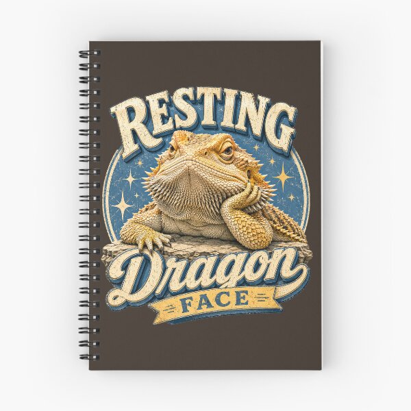 Item preview, Resting Dragon Face Retro Bearded Dragon designed and sold by Weirdwildco69.