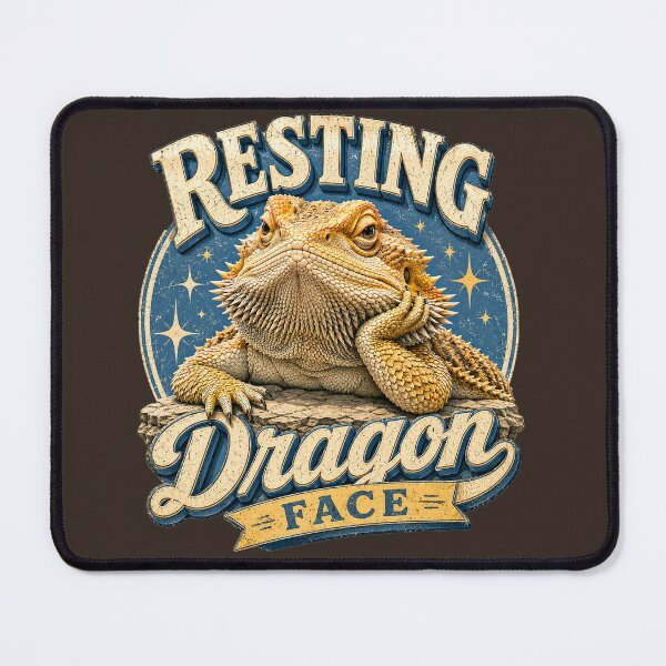 Item preview, Resting Dragon Face Retro Bearded Dragon designed and sold by Weirdwildco69.