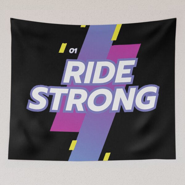 Item preview, Ride Strong 01 Retro Neon Fitness and Cycling Graphic designed and sold by GeoandHome.