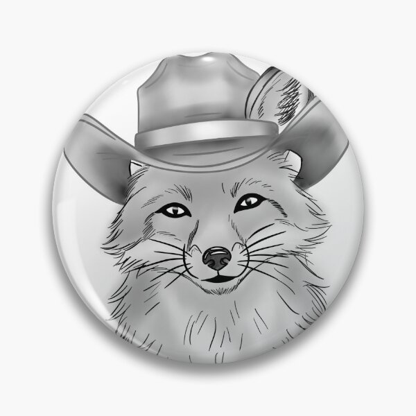 Item preview, Rent’s Due Cowboy Fox | Funny Hen House Sticker, Shirt & Print - Black and White Version designed and sold by therealkbyers.