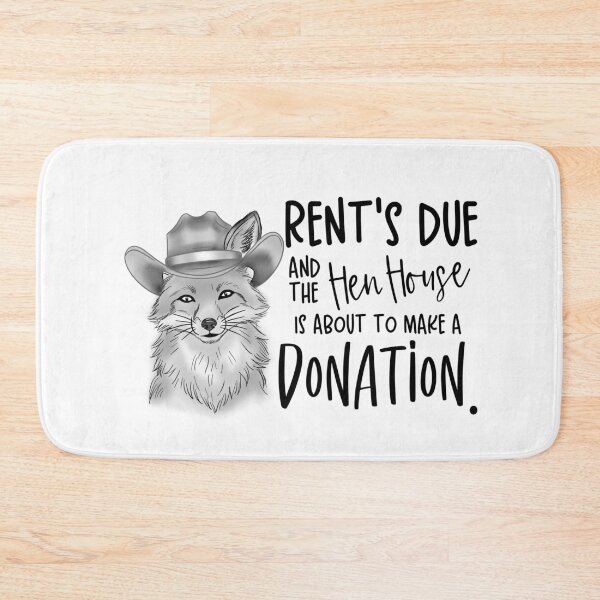 Item preview, Rent’s Due Cowboy Fox | Funny Hen House Sticker, Shirt & Print - Black and White Version designed and sold by Ink & Kind Studio.