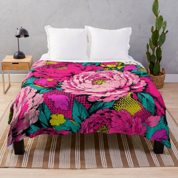 Item preview, Colorful Pop Art Summer Peony Floral Print designed and sold by BeJolley.
