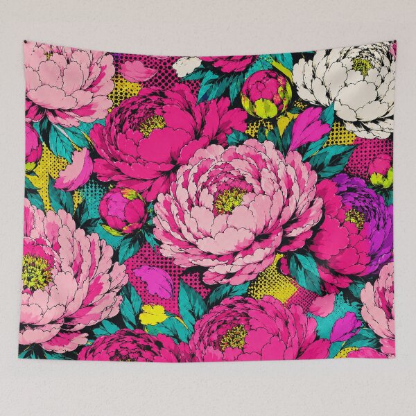 Item preview, Colorful Pop Art Summer Peony Floral Print designed and sold by BeJolley.