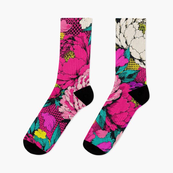 Item preview, Colorful Pop Art Summer Peony Floral Print designed and sold by BeJolley.