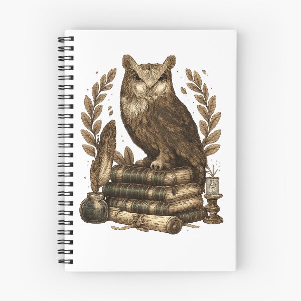 Item preview, Dark Academia Owl Vintage Wisdom Book Design designed and sold by SilkBrushDreams.