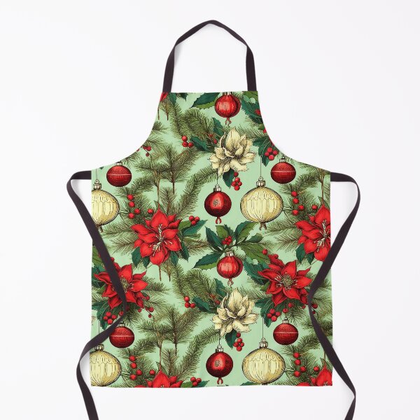 Item preview, Vintage Christmas Poinsettias And Antique Xmas Ornaments Pattern designed and sold by DEC02.
