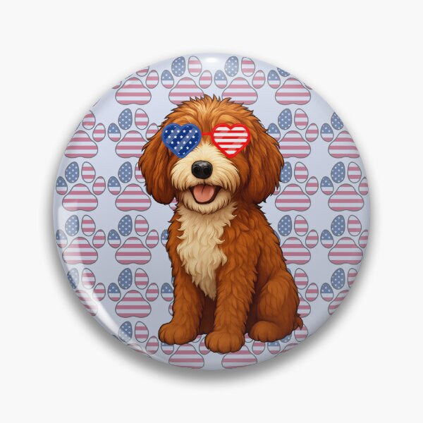 Item preview, Patriotic paw print wallpaper with Leo Doodle designed and sold by Doodles Down South.